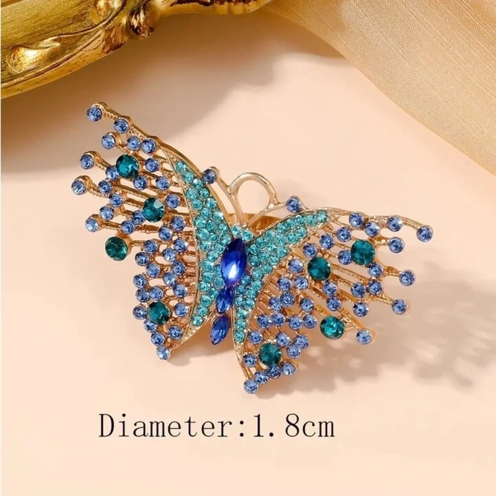 Huge Butterfly Rhinestone Statement Ring